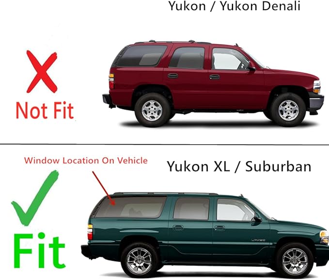 Passenger Right Side Quarter Glass Quarter Window Compatible with Chevrolet Suburban/GMC Yukon XL 2000-2006 Models