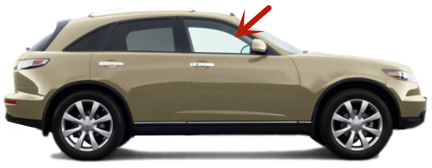 Passenger Right Side Front Door Window Door Glass Compatible with Infiniti FX35 FX45 2003-2008 Models
