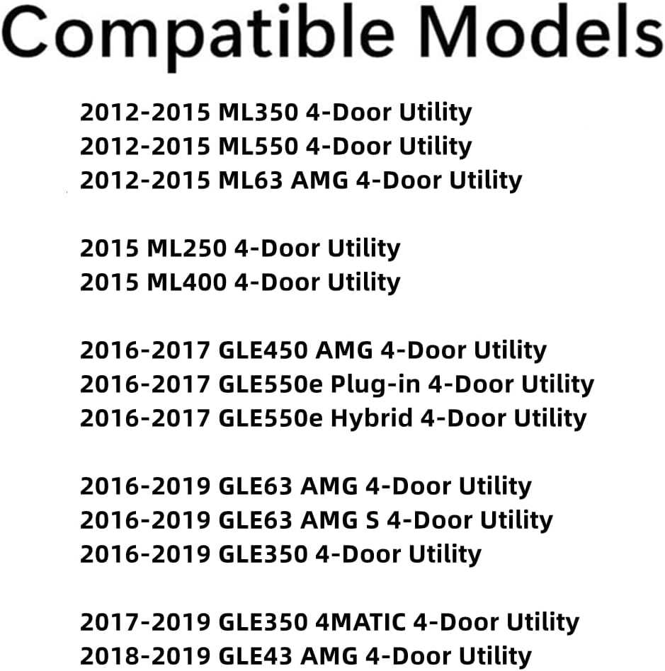 Heated Back Window Back Glass Rear Compatible with Mercedes Benz ML250 ML350 ML400 ML550 ML63 2012-2015 Models / GLE450 GLE550 GLE63 GLE350 GLE43 2016-2019 4 Door SUV Models