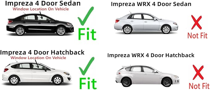 Passenger Right Side Front Door Window Door Glass Compatible with Subaru Impreza 2012-2016 Models