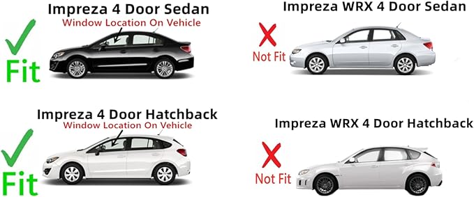 Driver Left Side Front Door Window Door Glass Compatible with Subaru Impreza 2012-2016 Models