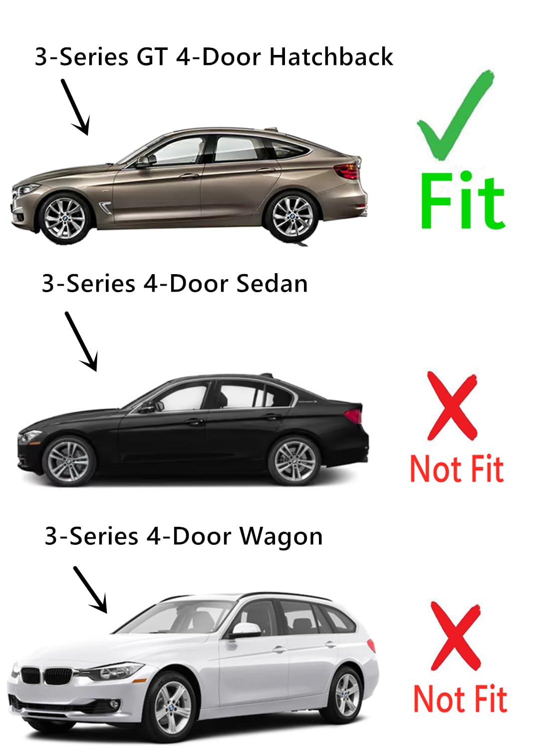 Tempered Driver Left Side Front Door Window Glass Compatible with BMW 328iGT / 330iGT / 335iGT / 340iGT 4-Door Hatchback 2014-2019 Models