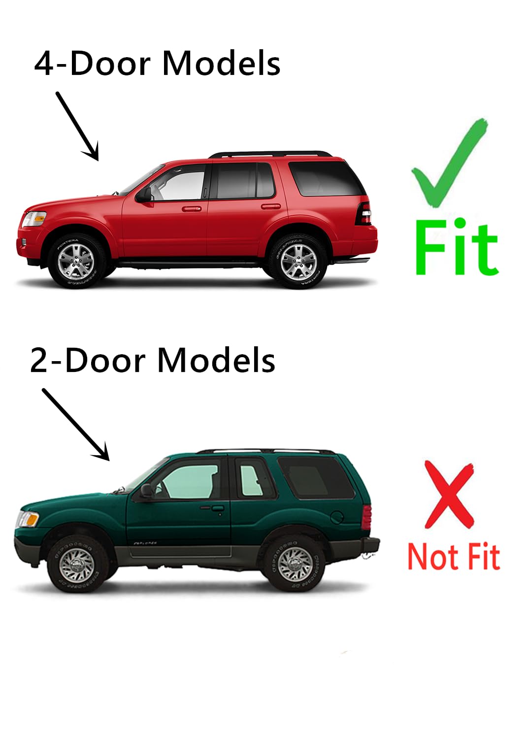 Tempered Driver Left Side Rear Quarter Window Quarter Glass Compatible with Ford Explorer / Mercury Mountaineer 2003-2010 4-Door Models