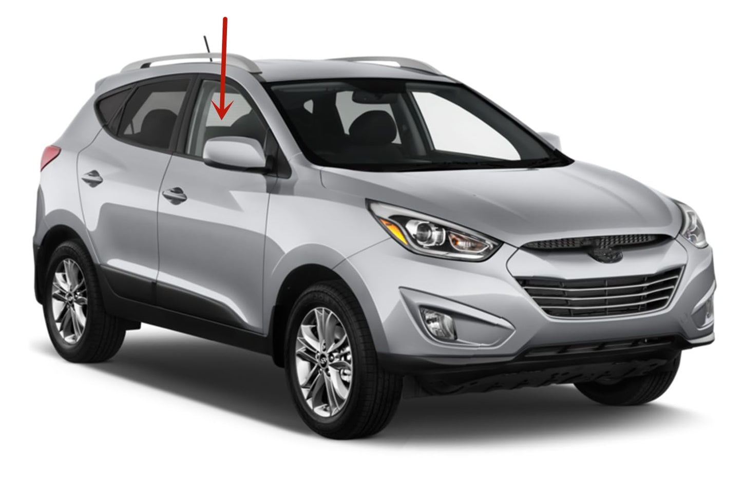 Passenger Right Side Front Door Window Door Glass Compatible with Hyundai Tucson 2010-2015 Models