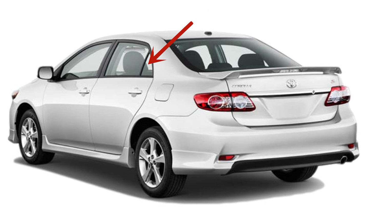 Driver Left Side Rear Vent Window Vent Glass Compatible with Toyota Corolla 4 Door Sedan 2009-2013 Models