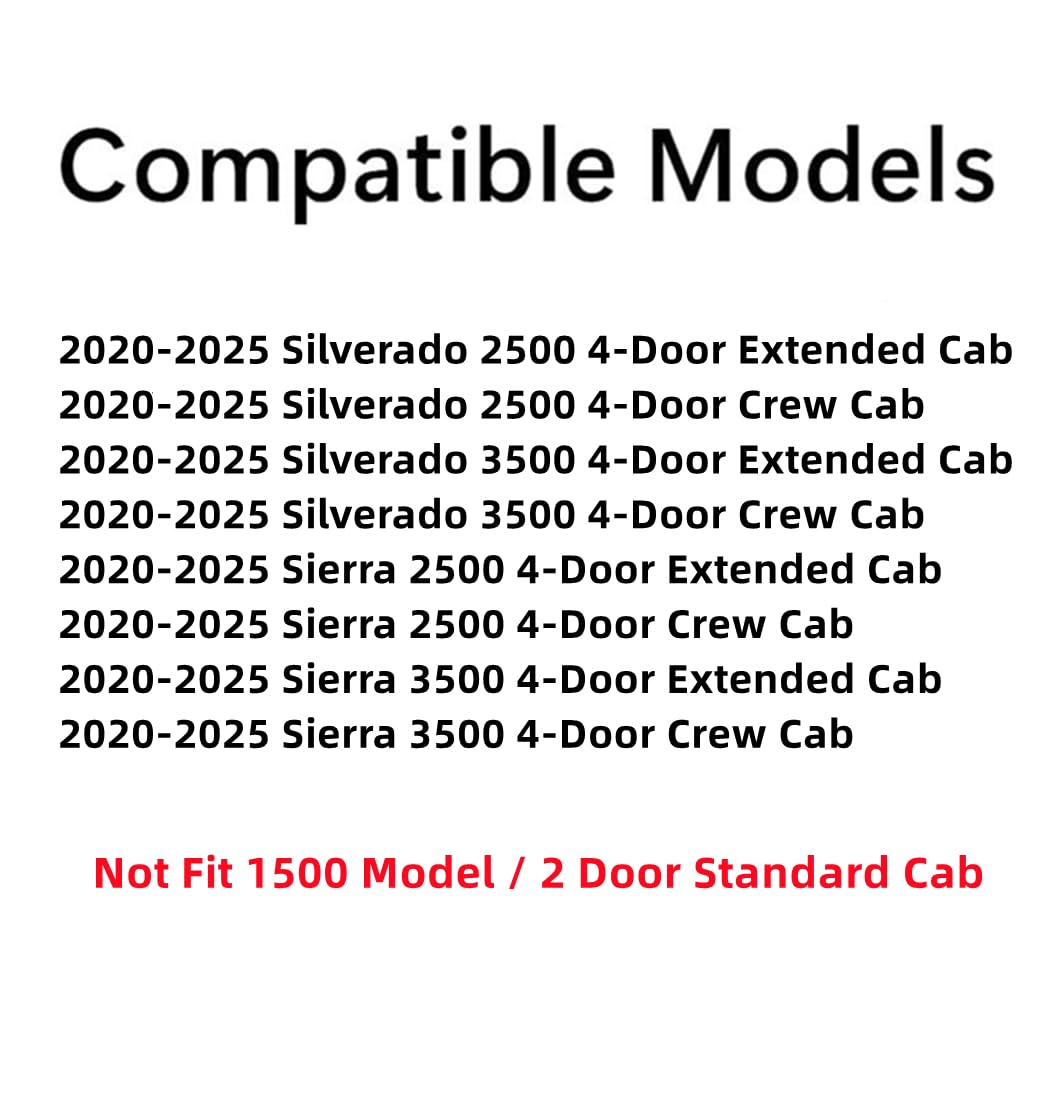Passenger Right Side Front Door Window Door Glass Compatible with Chevrolet Silverado 2500/3500 2020-2025 & GMC Sierra 2500/3500 2020-2025 4-Door Models (Not For 1500)