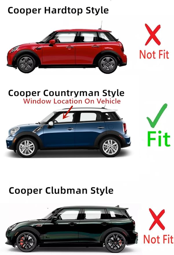 Driver Left Side Front Door Window Door Glass Compatible with Mini Countryman 2011-2016 Models