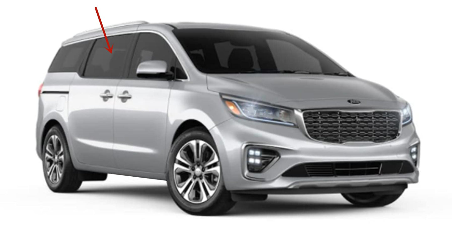 Passenger Right Side Rear Sliding Cargo Door Window Door Glass Compatible with Kia Sedona 2015-2021 Models