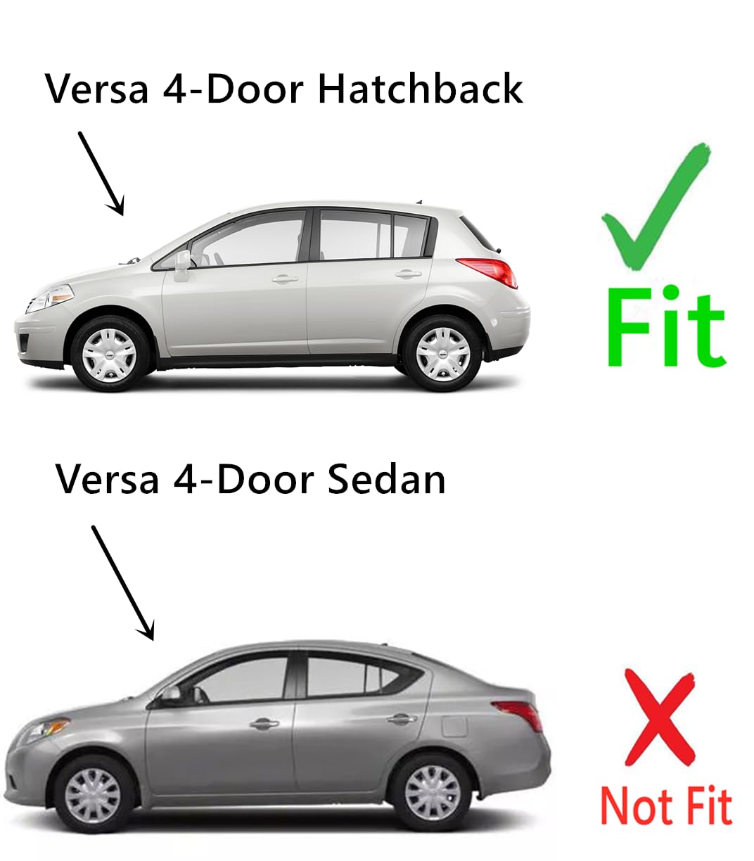 Black Moulding Style Tempered Driver Left Side Front Vent Window Vent Glass Compatible with Nissan Versa 4-Door Hatchback 2007-2013 Models