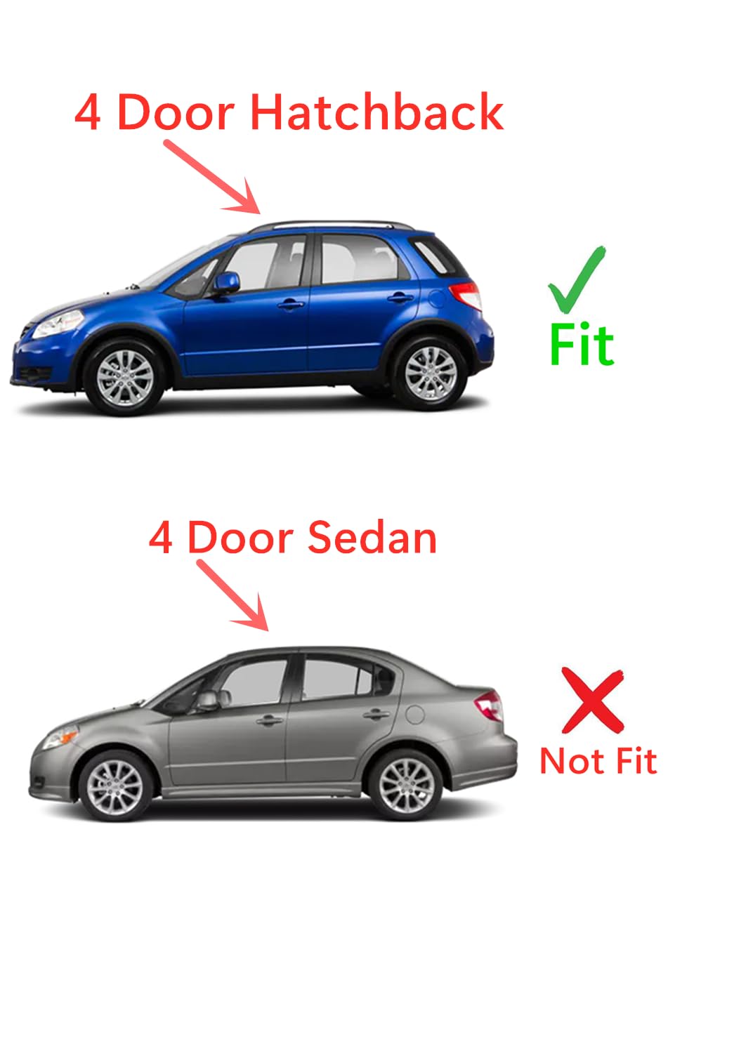 Heated Rear Back Window Back Glass Compatible with Suzuki SX4 4 Door Hatchback 2007-2013 Models