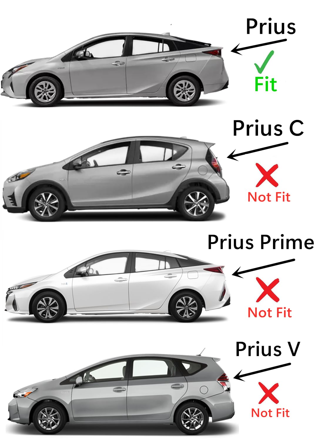Heated Back Window Back Glass W/Wiper Hole Style Compatible with Toyota Prius 2016-2022 Models