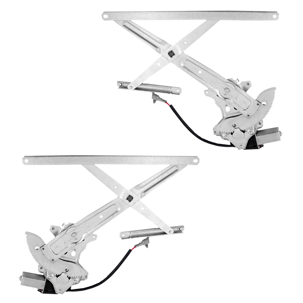 Driver and Passenger Front Power Window Regulators & Motors Assemblies Compatible with 89-95 Pickup Truck SUV Without Vent Window 6980235030 6980135030