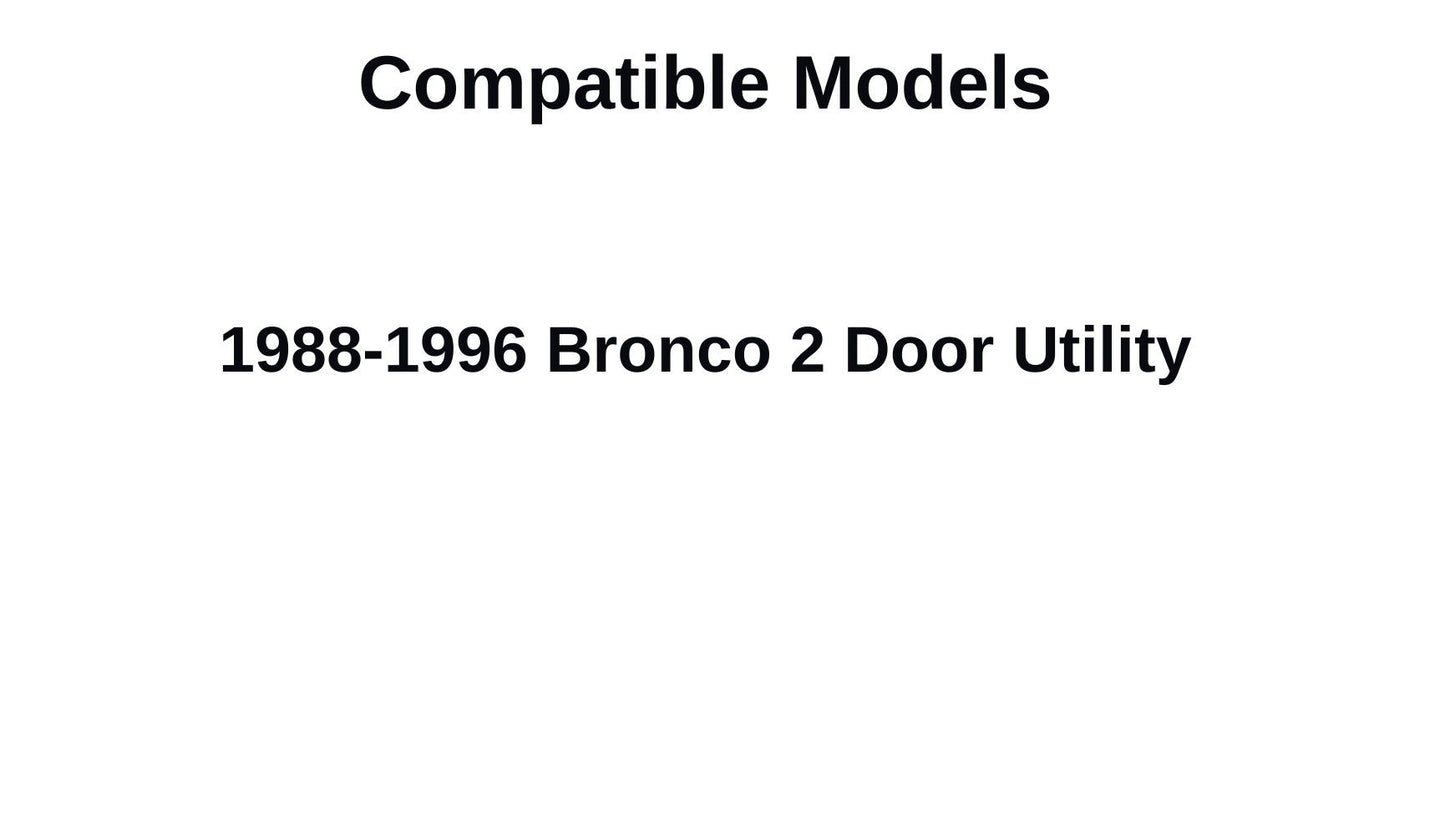 Power Drop Down Heated Back Window Back Glass Compatible with Ford Bronco 1988-1996 Models
