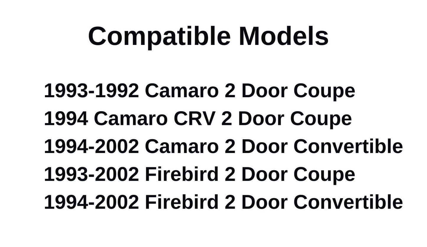 Driver Left Side Door Window Door Glass Compatible with Chevrolet Camaro/Pontiac Firebird 2 Door Coupe/Convertible 1993-2002 Models