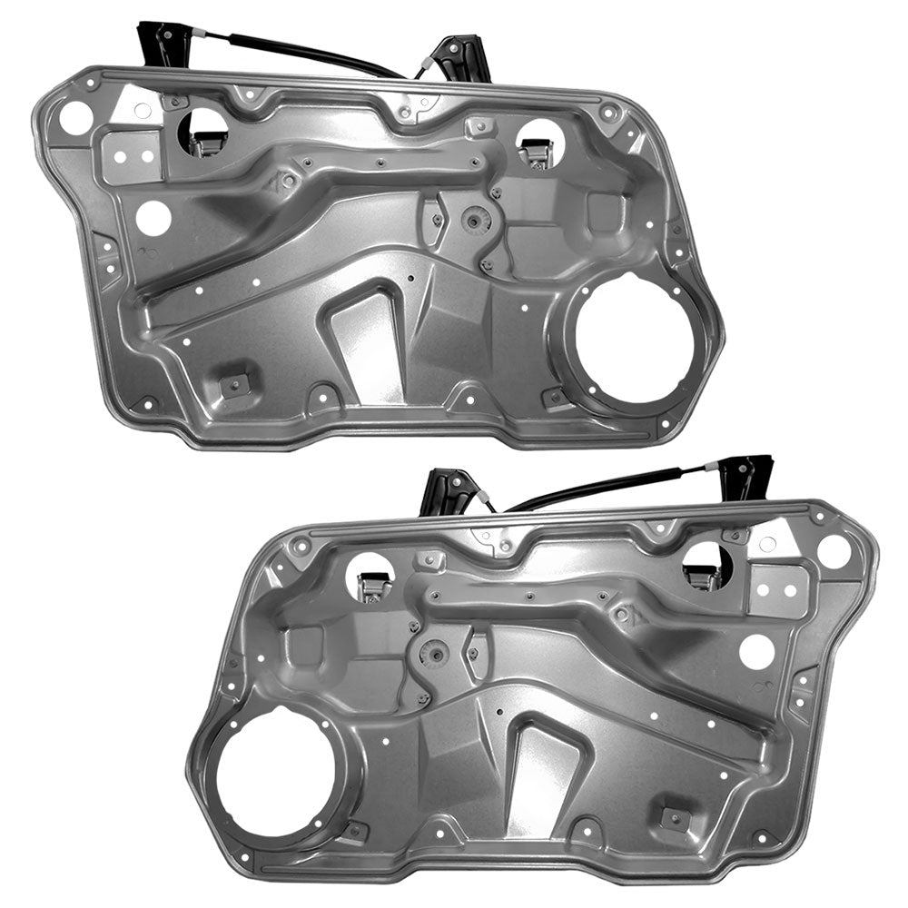 Front Driver and Passenger Side Power Window Regulators without Motor with Interior Door Panel Compatible with 1999-2005 A4 1999-2005 Golf both Gen 4 ONLY 1J4837461H 1J4837462H