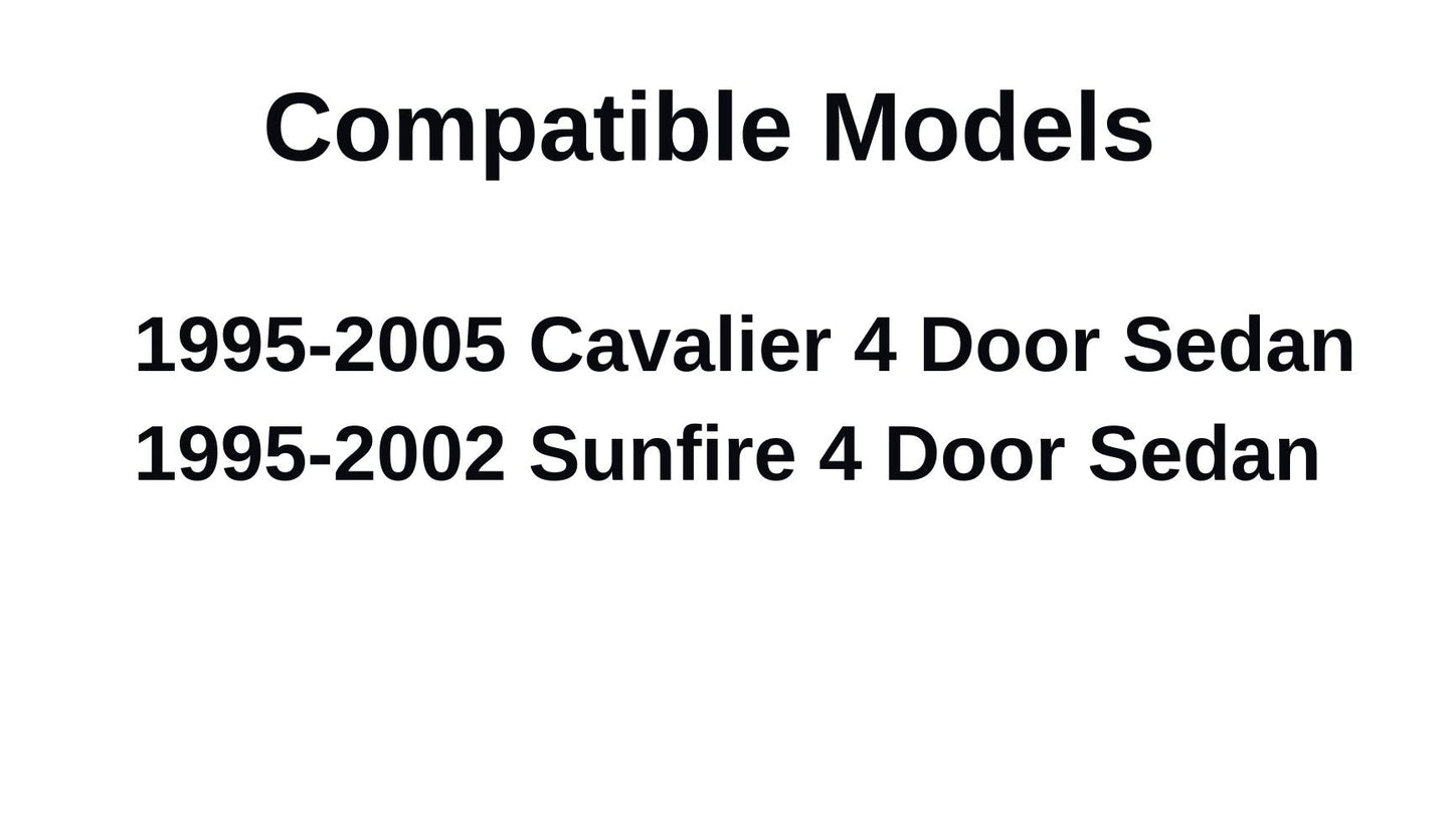 Driver Left Side Front Door Window Door Glass Compatible with Chevrolet Cavalier 4 Door Sedan 1995-2005 Models / Compatible with Pontiac Sunfire 4 Door Sedan 1995-2002