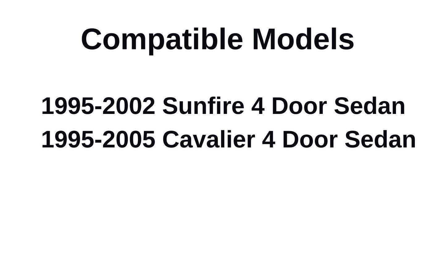 Heated Back Window Back Glass Compatible with Chevrolet Cavalier 1995-2005/Pontiac Sunfire 1995-2002 4 Door Sedan Models