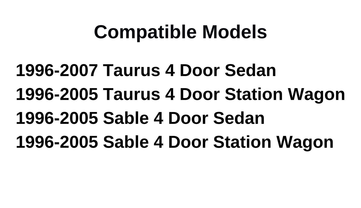 Driver Left Side Front Door Window Door Glass Compatible with Ford Taurus 1996-2007/Mercury Sable 1996-2005 Models