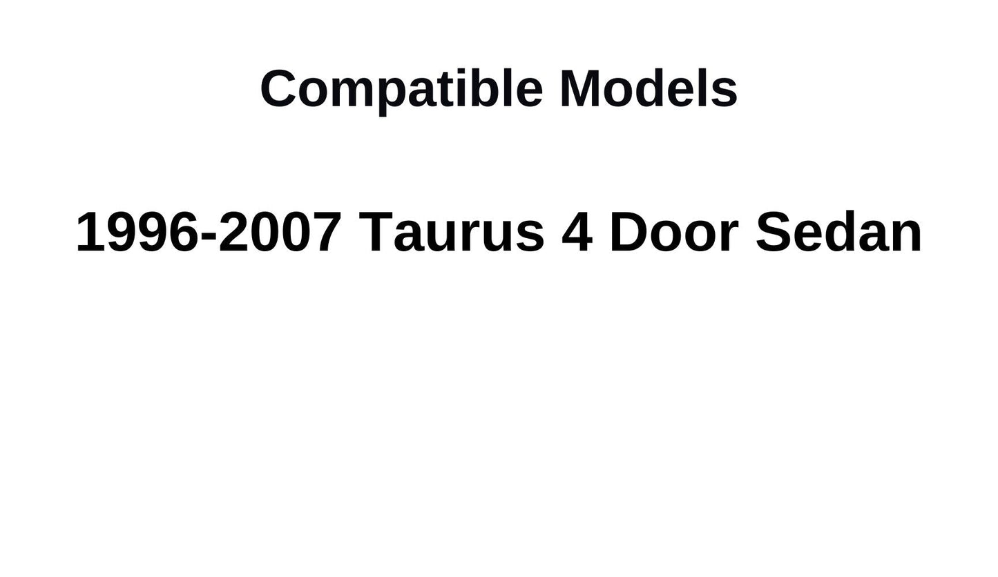 Passenger Right Side Rear Door Window Door Glass Compatible with Ford Taurus 4 Door Sedan 1996-2007 Models