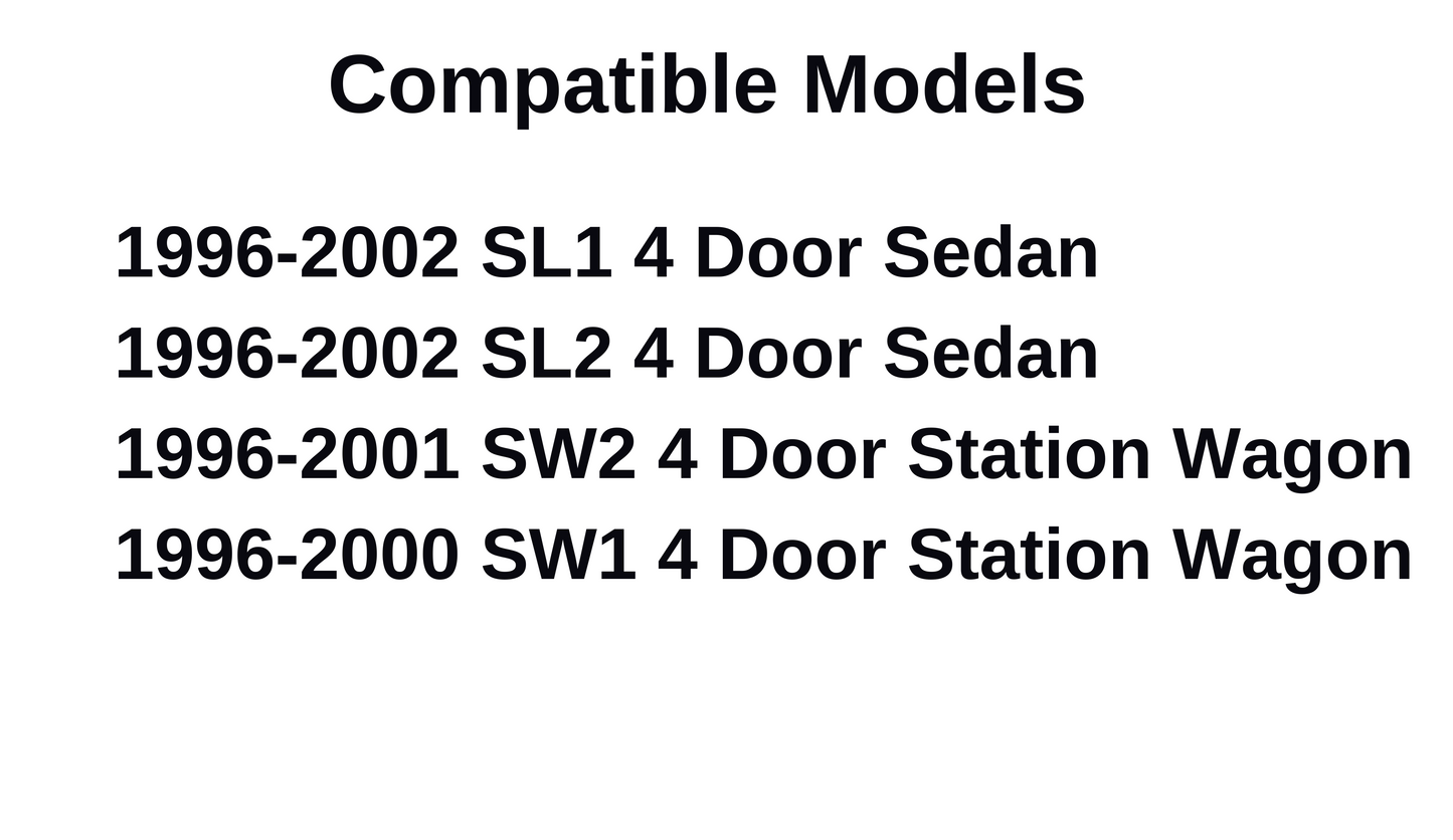 Driver Left Side Front Door Window Door Glass Compatible with Saturn SL1 SL2 SW1 SW2 1996-2002 4 Door Models