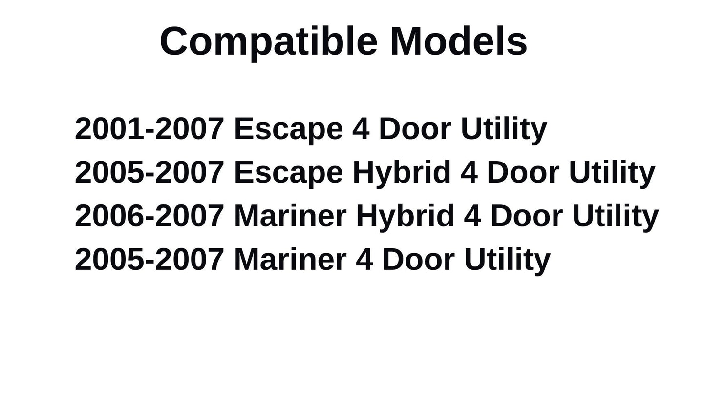 Passenger Right Side Rear Door Window Door Glass Compatible with Ford Escape/Mercury Mariner 2001-2007 Models