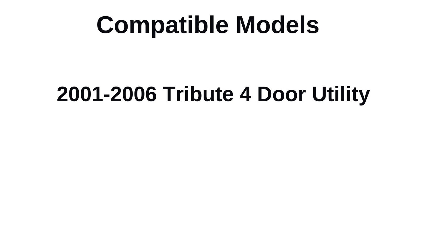 Driver Left Side Rear Door Window Door Glass Compatible with Mazda Tribute 2001-2006 4 Door Models