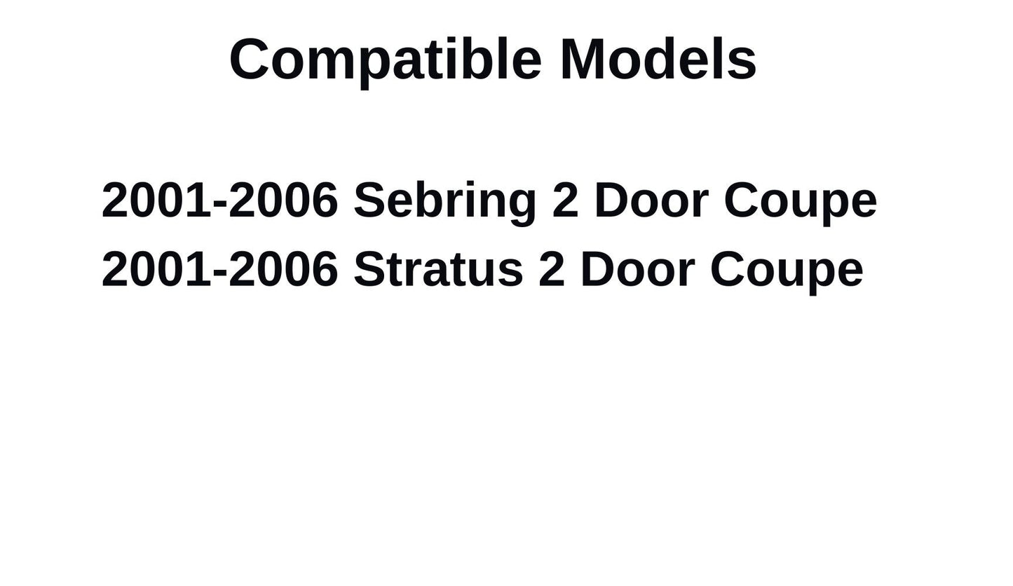Driver Left Side Door Window Door Glass Compatible with Chrysler Sebring/Dodge Stratus 2 Door Coupe 2001-2006 Models