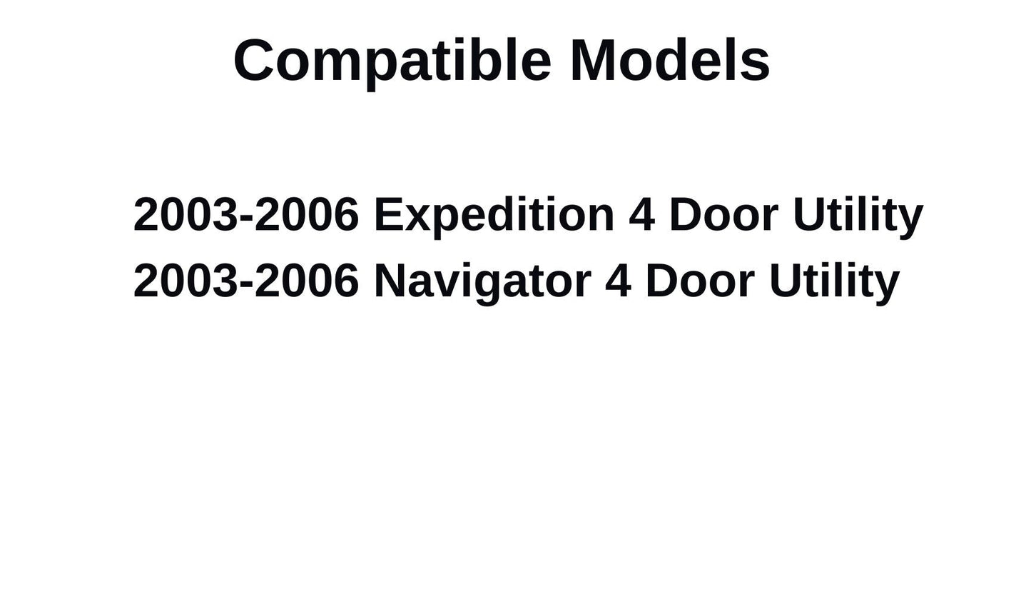 Driver Left Side Rear Door Window Door Glass Compatible with Ford Expedition/Lincoln Navigator 2003-2006 Models