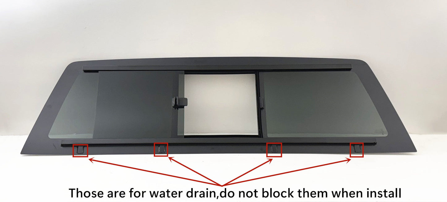 Flush Fit Manual Slider Back Window Back Glass Compatible with Chevrolet Silverado / GMC Sierra 1500 2007-2013 Models & 2500 3500 2007-2014 Models Pickup (Not For Classic Models)