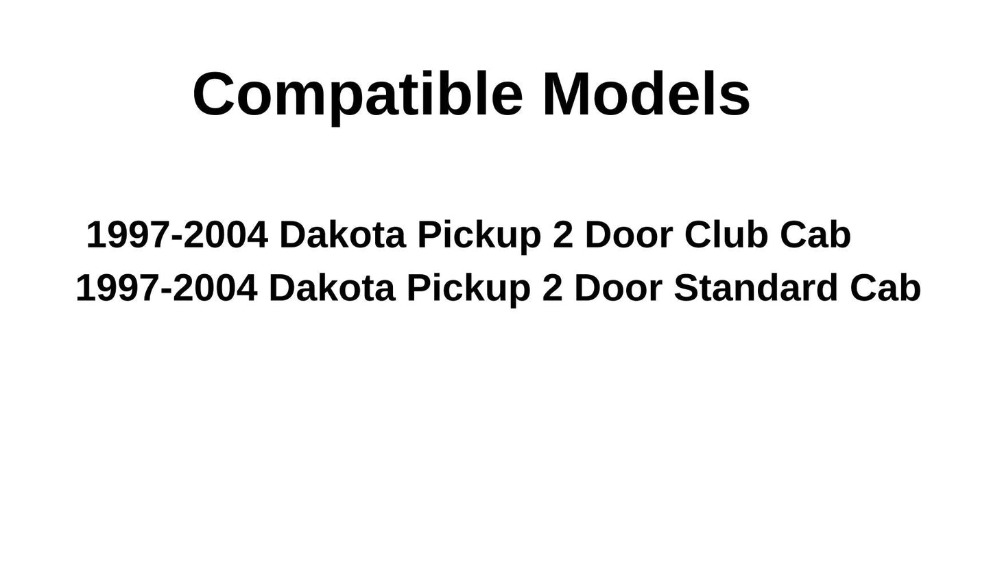 Passenger Right Side Door Window Door Glass Compatible with Dodge Dakota Pickup 1997-2004 2 Door Models