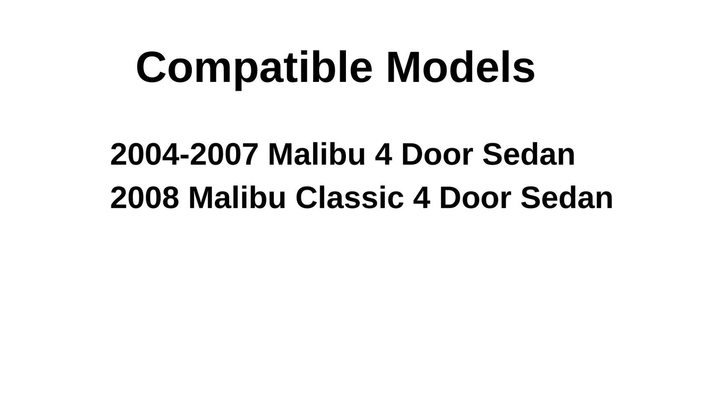 Passenger Right Side Rear Door Window Door Glass Compatible with Chevrolet Malibu 2004-2007 / Malibu Classic 2008 4 Door Sedan Models