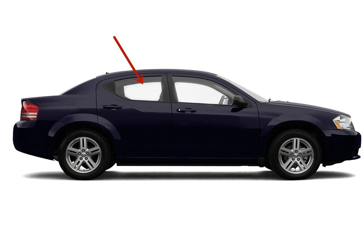 Passenger Right Side Rear Door Window Door Glass Compatible with Dodge Avenger 4 Door Sedan 2008-2010 Models