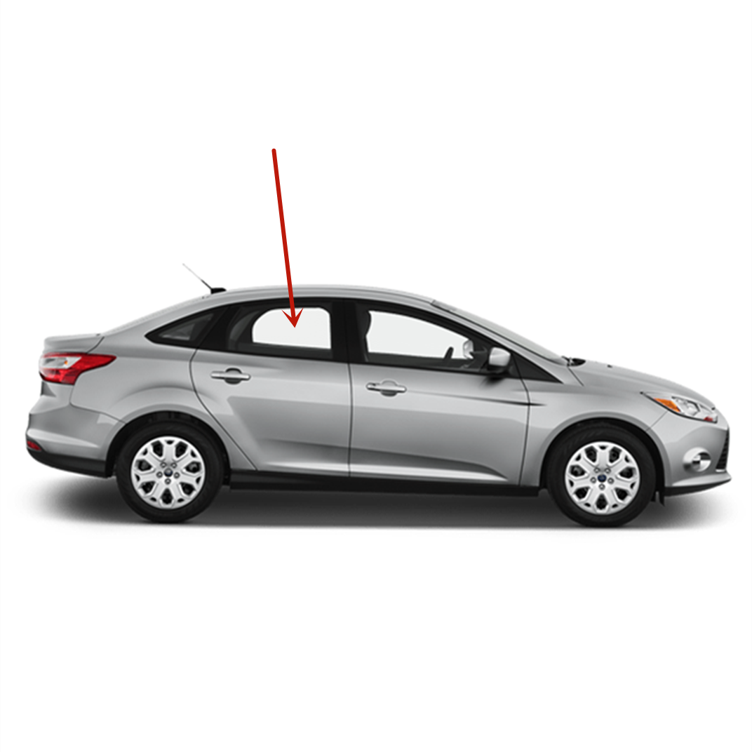 Passenger Right Side Rear Door Window Door Glass Compatible with Ford Focus 2012-2018 Models (Not For Focus Rally Sport)