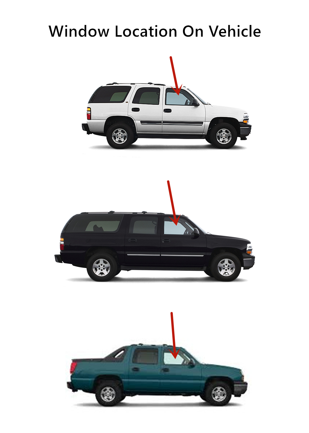 Passenger Right Side Front Door Window Door Glass Compatible with Cadillac Escalade Escalade EXT Escalade ESV 2000-2006 / GMC Yukon Yukon XL 2000-2006 / Yukon Denali 2001-2006 Models