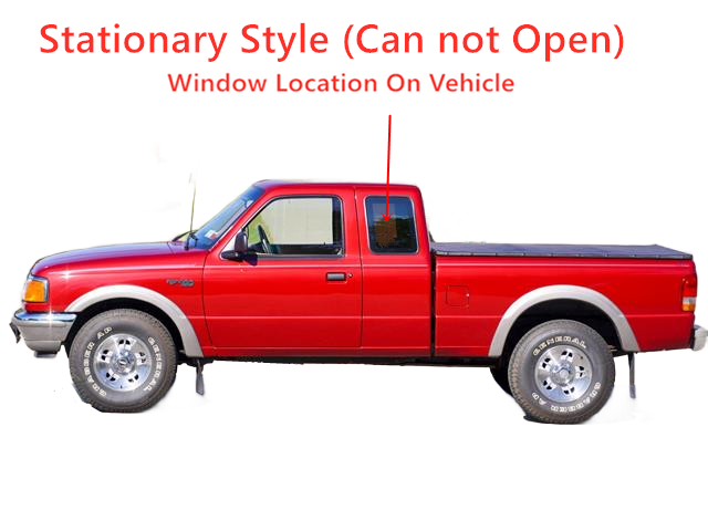 Stationary Driver Left Side Rear Quarter Window Door Glass Compatible with Ford Ranger/Mazda B2300 B3000 B4000 Super/Extended Cab 1993-1997 Models