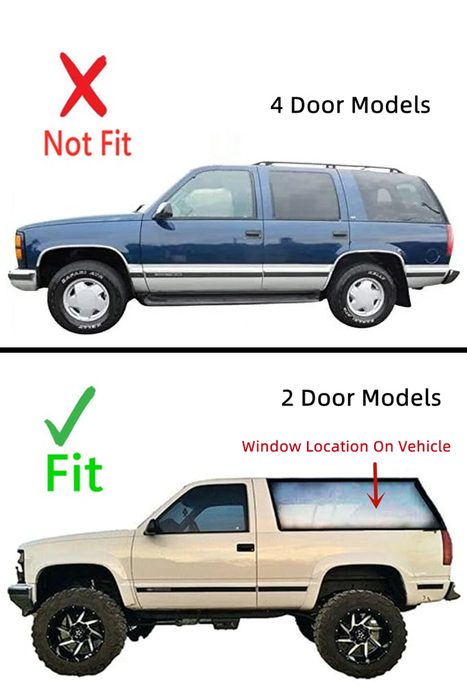 OEM Driver Left Side Rear Quarter Window Quarter Glass Compatible with Chevrolet Blazer 1993-1994/Chevrolet Tahoe&GMC Yukon 1993-1999 2 Door Models