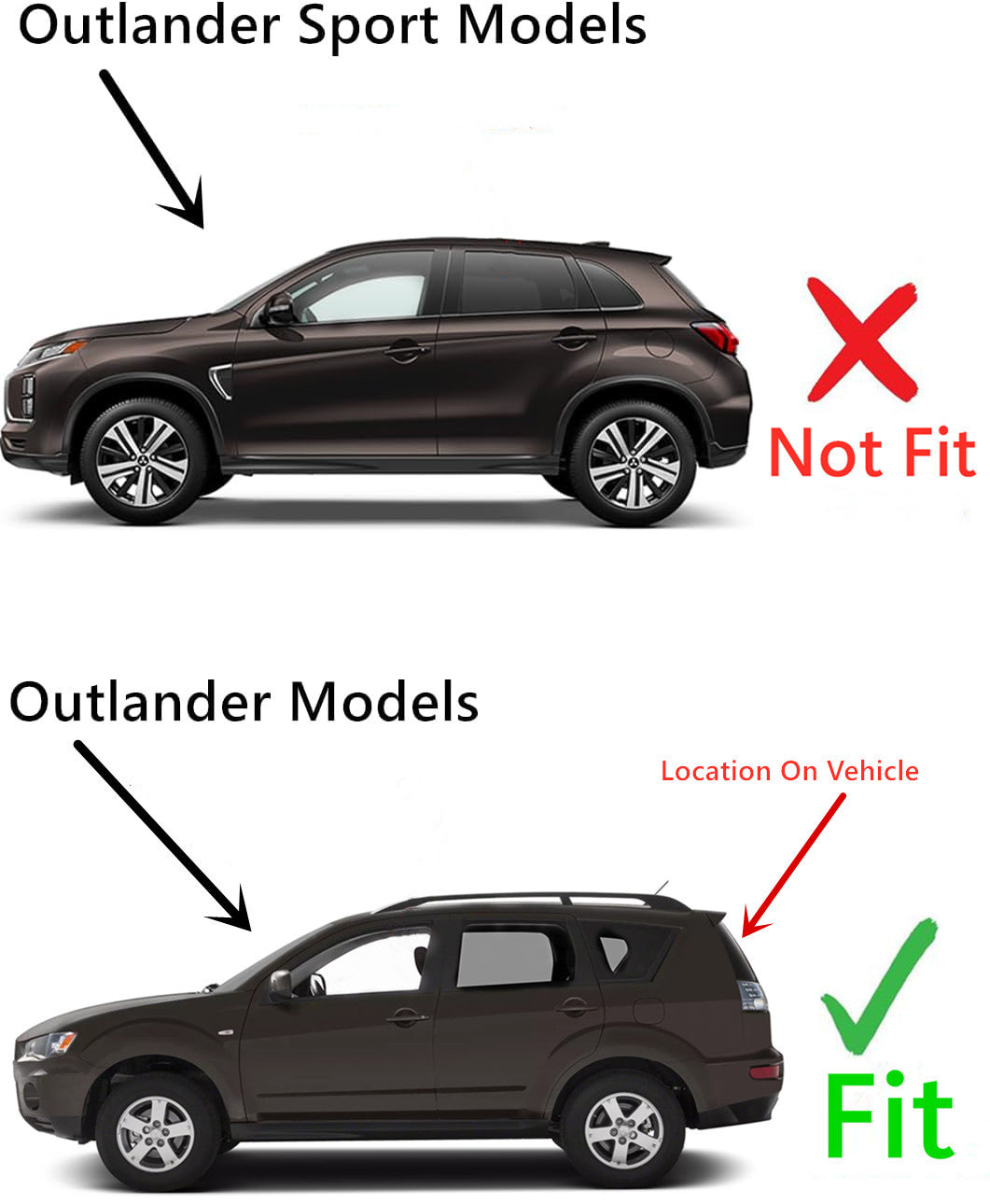 Heated Back Tailgate Window Back Glass Compatible with Mitsubishi Outlander 2007-2013 Models