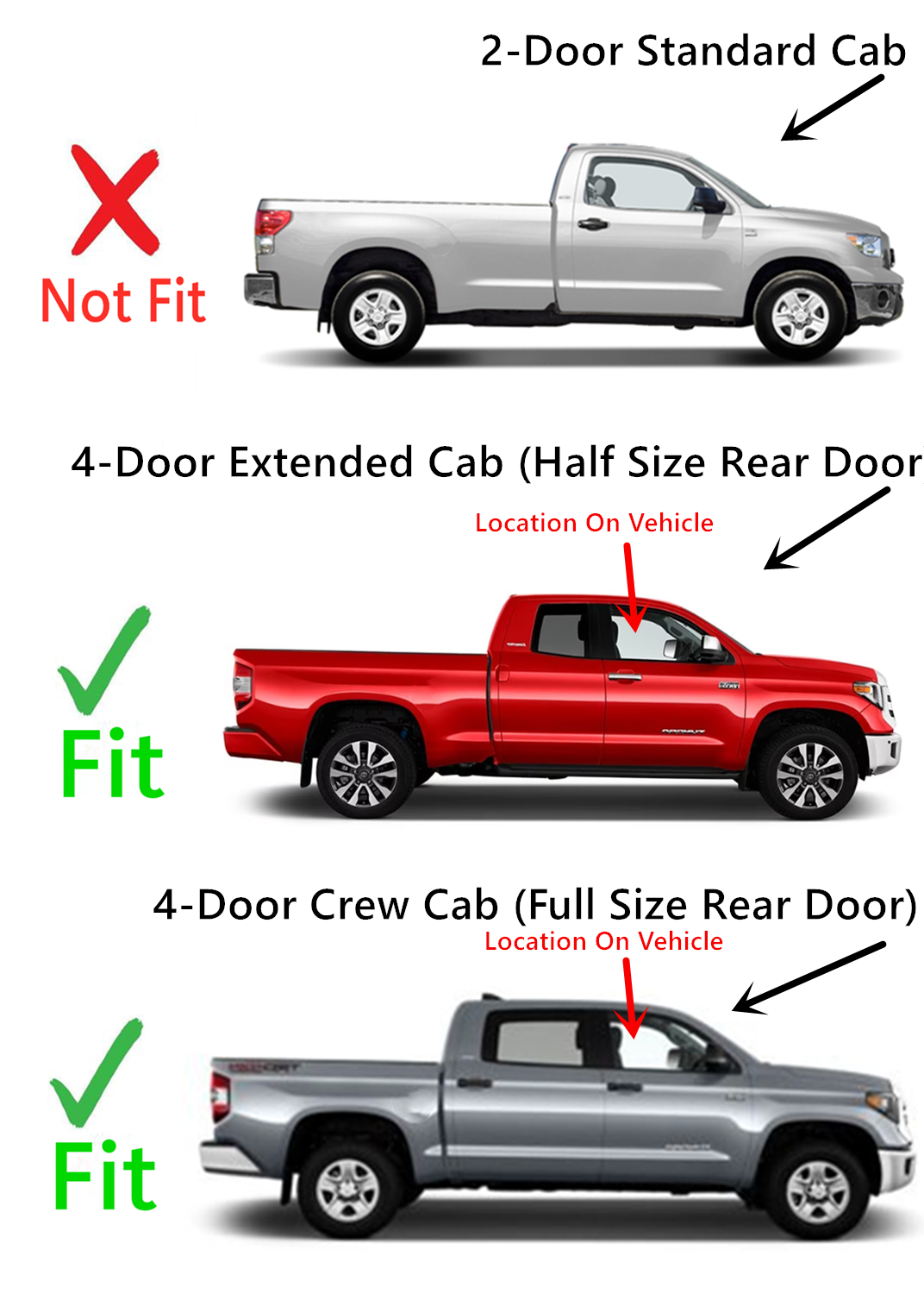 Passenger Right Side Front Door Window Door Glass Compatible with Toyota Tundra Pickup 4 Door Crew/Extended Cab 2007-2021 Models