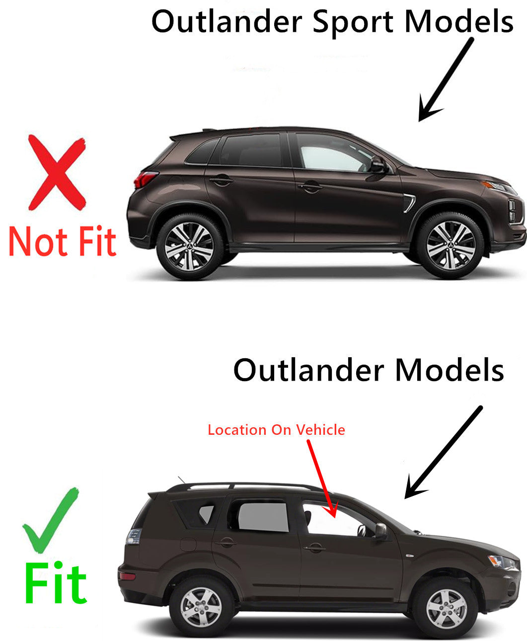 Passenger Right Side Front Door Window Door Glass Compatible with Mitsubishi Outlander 2007-2013 Models