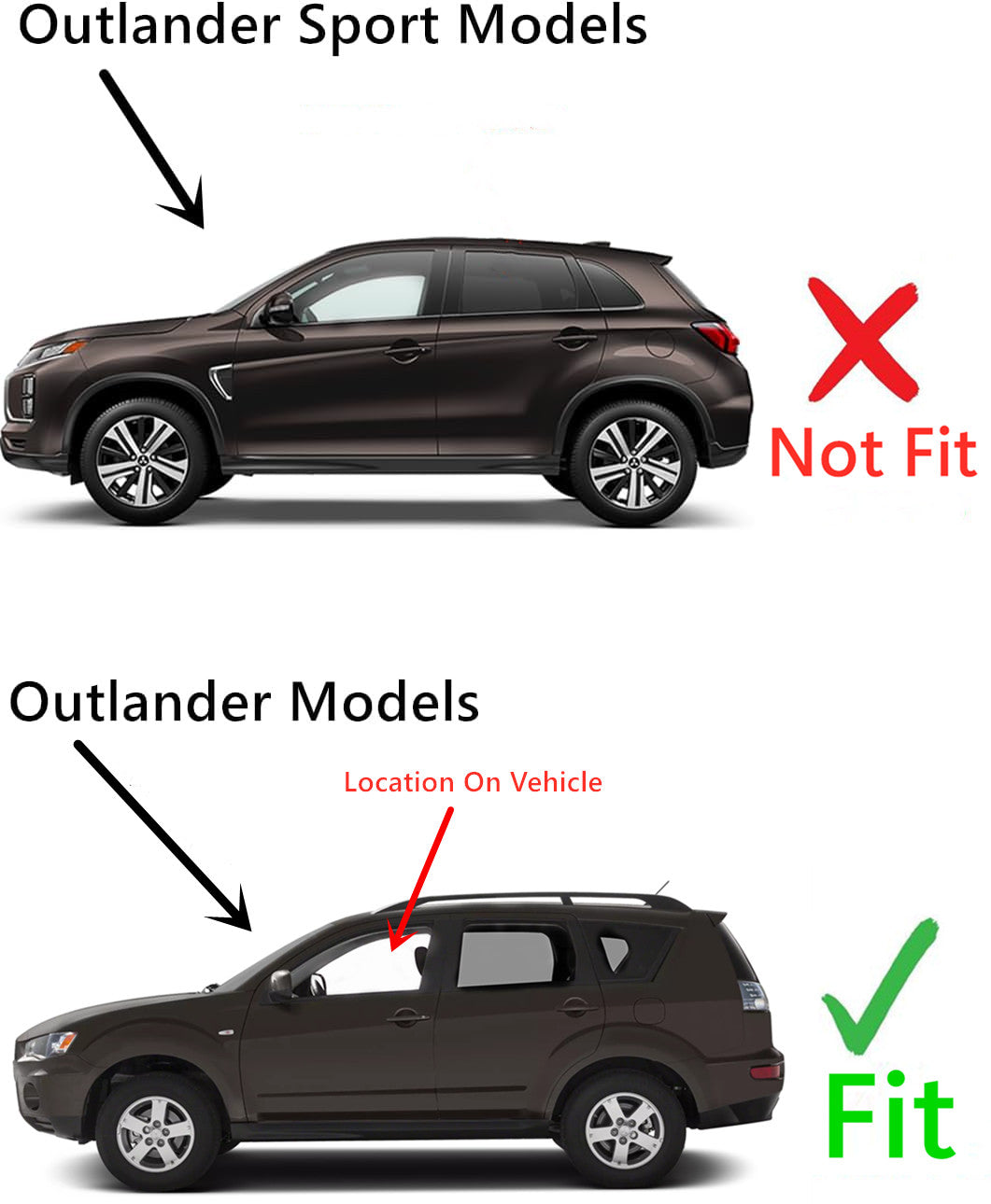 Driver Left Side Front Door Window Door Glass Compatible with Mitsubishi Outlander 2007-2013 Models