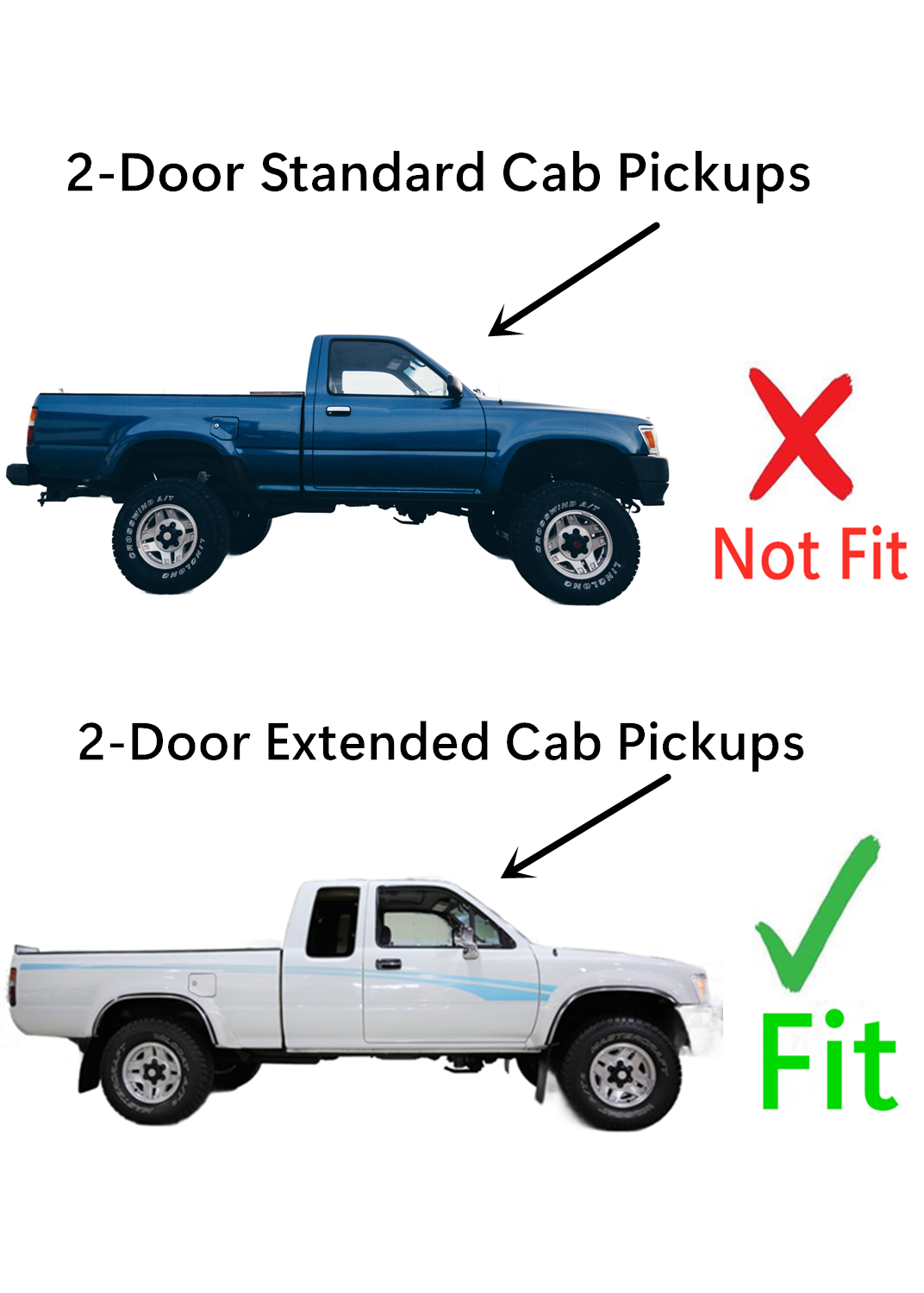 Sliding Back Window Back Glass Slider Compatible with Toyota Pickup 2-Door Extended Cab 1989-1995 Models (Not For Standard Pickup Or Tacoma)