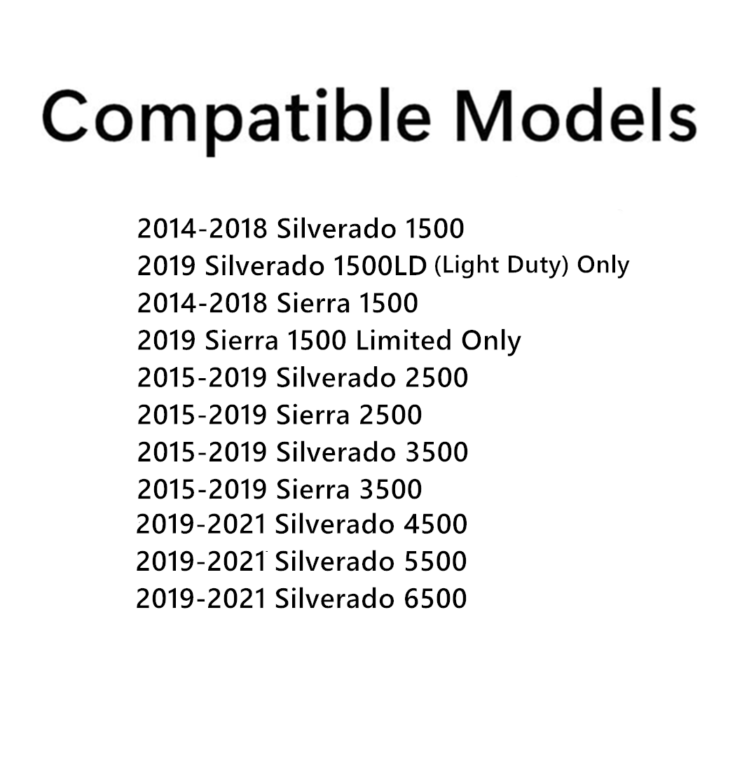 Privacy Stationary Back Window Back Glass Compatible with Chevrolet Silverado GMC Sierra 2014-2018 1500 / 2019 1500LD / 2015-2019 2500 3500 / 2019-2021 4500 5500 6500 Models