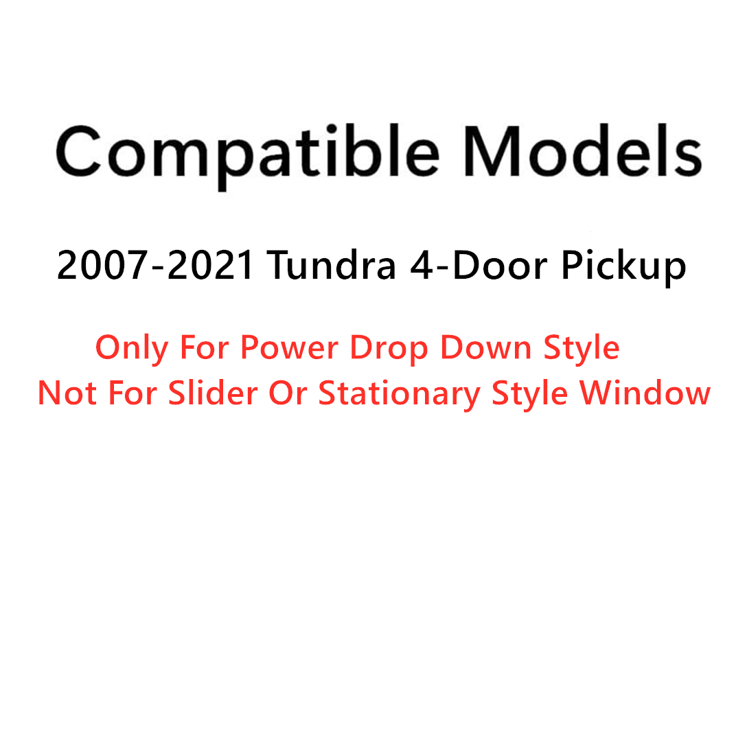 Heated Power Drop Down Style Back Window Back Glass Compatible with Toyota Tundra 4 Door Crew Cab Pickups 2007-2021 Models
