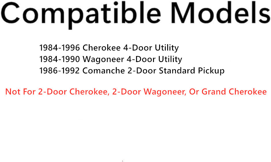 Driver Left Side Front Door Window Door Glass Compatible with Jeep Cherokee/Wagoneer 1984-1996 4 Door Models / Comanche Pickup 1986-1992 2 Door Models