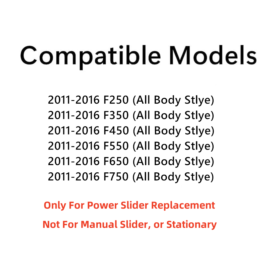 OE Heated Power Slider Back Window Glass Back Slider Compatible with Ford F250/F350/F450/F550/F650/F750 Pickup 2011-2016 Models