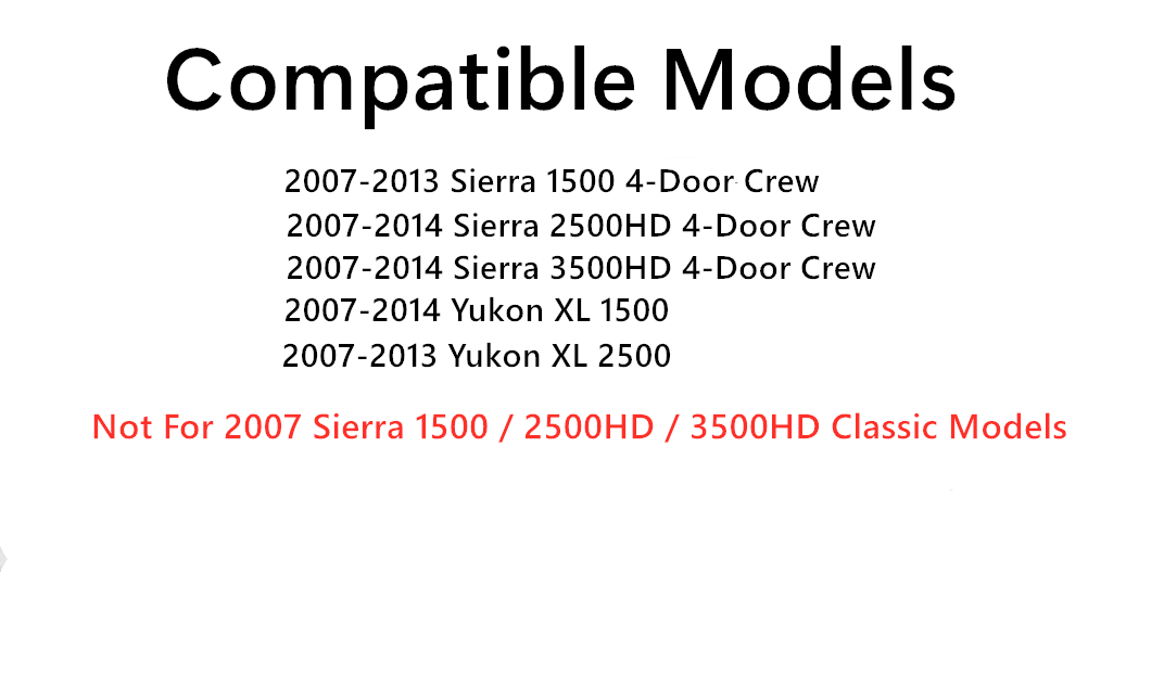 Passenger Right Side Rear Door Window Door Glass Compatible with GMC Yukon XL Sierra (2500 3500) 2007-2014 / Sierra 1500 2007-2013 4-Door Models (Not For 2007 Sierra Classic Models)