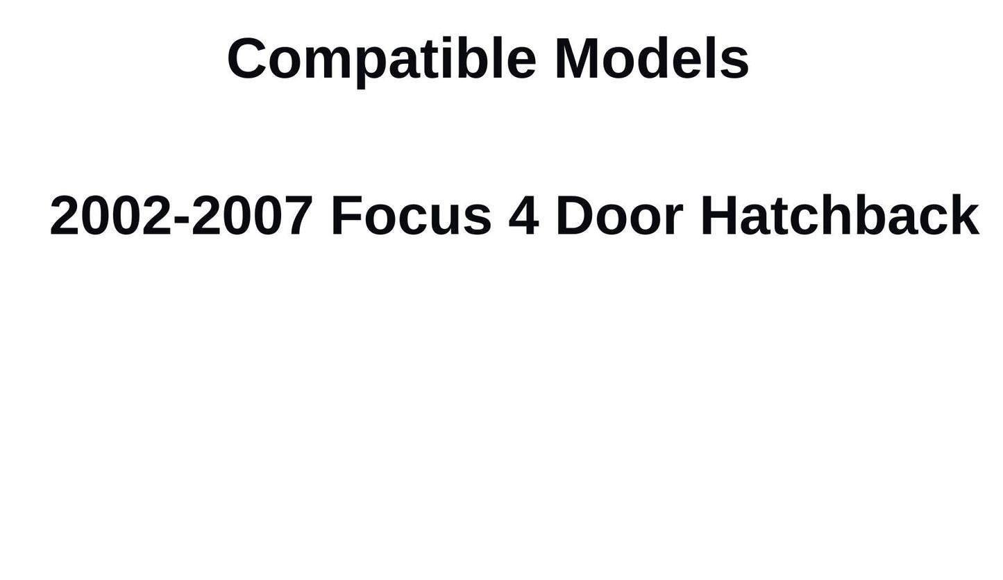 Passenger Right Side Quarter Window Quarter Glass Compatible with Ford Focus 4 Door Hatchback 2002-2007 Models