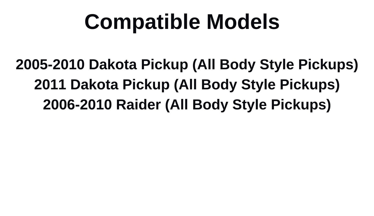 Non-Heated Stationary Clear Back Window Back Glass Compatible with Dodge/Ram Dakota & Mitsubishi Raider 2005-2011 Pickups Models