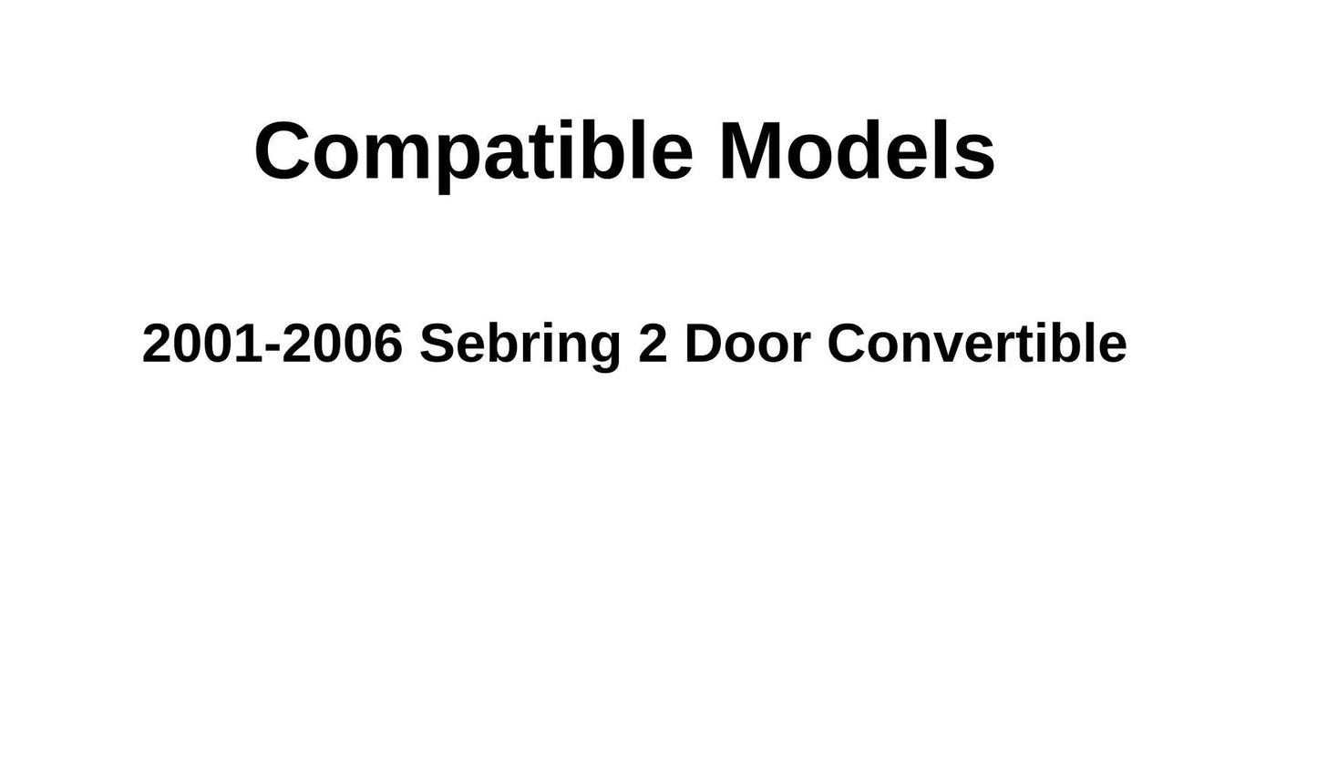 Heated Back Window Back Glass Compatible with Chrysler Sebring 2 Door Hardtop Convertible 2001-2006 Models
