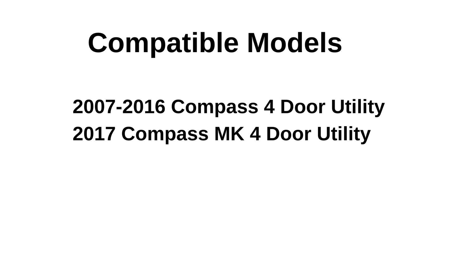 Driver Left Side Rear Door Window Door Glass Compatible With Jeep Compass 2007-2016 Models/ Compass MK 2017 Models
